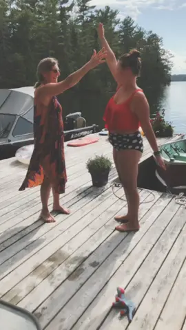 Momma Hotti and daughter spinning arm challenge #windmillchallenge #camptime #sofunny #dielaughing #try20 #fyp