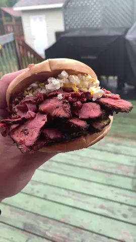 Montréal Smoked Meat & a Feta Cheese. Hell yeahs!!! #cheese #pastrami #montreal #smokedmeat