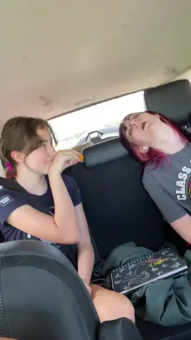 Hazards of falling asleep on a road trip... #vacation #fallingasleepinthecar #sisters