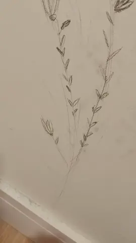 Descide desenhar na parede do meu quarto, não tô nem na metade e já tô morrendo KKSKSKSKSKS #foryou #fy #drawing #flores #flowers #paredepersonalizada