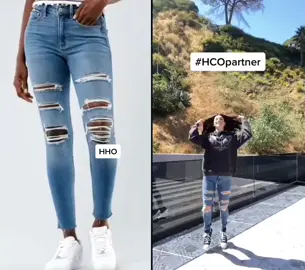 @charlidamelio wears- high rise skinny jeans in medium destroy by hollister co for $59.95 USD