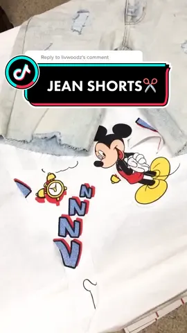 Upcycled Mickey Jean Shorts✂️ #mickeymouse #StreetFashion