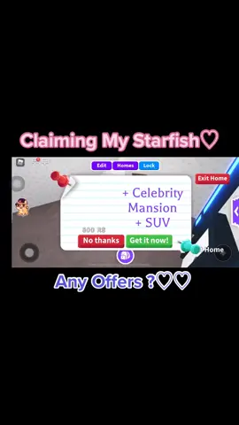 Claiming My Starfish ♡︎ #fyp #foryoupage #roblox #adoptme #star #reward #starfish