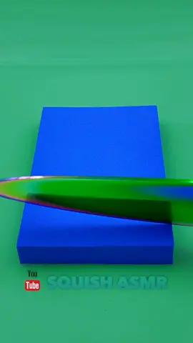 💙Satisfying blue MadMattr slicing with green background.💚#asmr #squishasmr #xyzbca #fypシ #kineticsand #madmattr #foryoupage #trippy