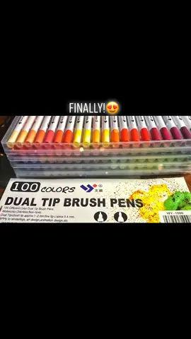 My 100 Color Dual Tip Brush Pens has arrived! #fyp #foryoupage #artstuff #salamatshopee
