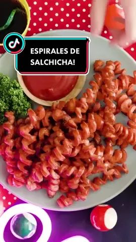 Rebotan! 🤪 #espirales #salchichas #snack #picada #ketchup #recetasparachicos #aprende