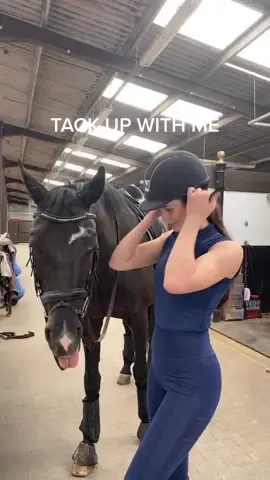 Tack up with me 💙 #fyp #horse #equestrian #horserider #equestriangirl #horseriding #dressage