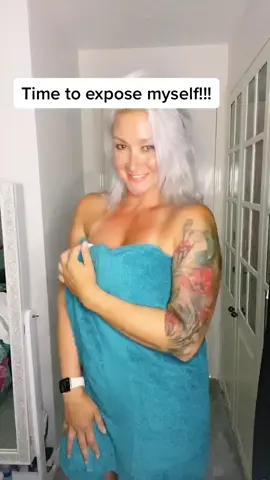 Time to get undressed!!! #toweldropchallenge #omg #bareskin #over40