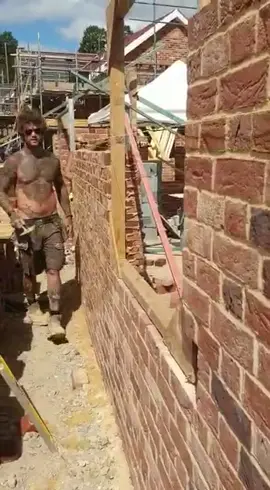 Laying bricks is easy 😉#fyp #fypage #bricklaying #brickwork #hardwork #guyswithtattoos #tattoo #brickwall #bricklayer