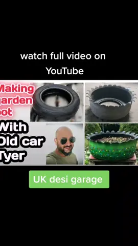 making garden pot with old tyer