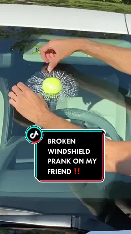 BROKEN WINDSHIELD PRANK ON MY FRIEND ‼️ he got so mad 😭 #prank #pranks #viral #foryou
