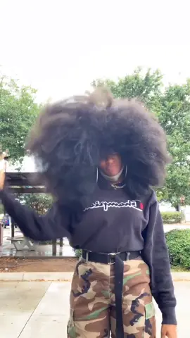 I forgot I was recording 😂 #viral #trending #fyp #foryou #fypシ #blackcreators #bighair #bighairdontcare #champion #blackcreators #BlackTikTok #afro