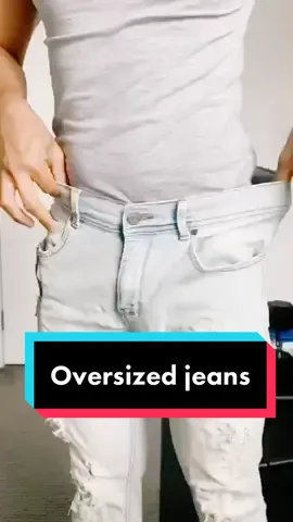RESULT OF MY OVERISZED JEANS, BEFORE AND AFTER RESULT OF MY OVERSIZED JEANS 👖 #sewinghack #Home #newtrend #talent #newskills #thankyoutiktok #tiktok