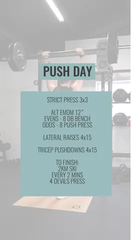 Push day focusing mainly on strict press ☺️ #gym #Fitness #functionaltraining #fyp