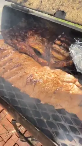 Smoking Pork Ribs today. My mom and I seasoned! ❤️ My dad smoked them! YUM !! #ribs #food #fy #fyp #hungry