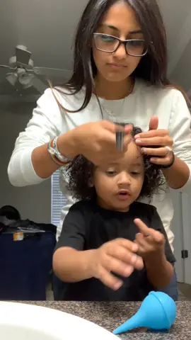 He kept moving his head 😂 #fyp #family #familytime #terrible2s #DIY #hair #hairtransformation