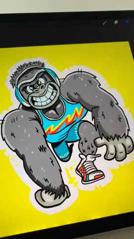 Watch me draw a gorilla wrestler in procreate on the iPad using the studio pen #draw