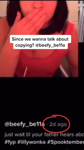 She copied me first that’s why she blocked me stop defending a lying mean bad nut