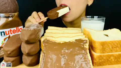 Full Vid in YT lanieats asmr #fyp #asmr #mukbang #nutella #asmrnutella #sandwich #magnumicecream #chocolate #icecream #milk