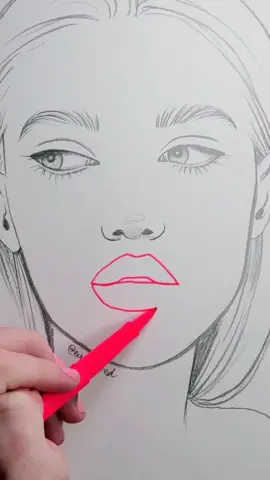 #artchallenge 🚨 draw a pair of 👄 without picking up the pen! 😜 #art #paint #draw #satisfying #lips #myart #sketch