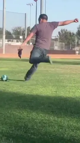 He ran to his boy so fast 😂⚽ IG: fisherrr24 #funny #football #viral #433 #dad #son #oops #foryou
