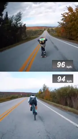 Cyclist VS Longboarder DOWNHILL : Who's Faster?! Watch the full video on my YouTube channel!