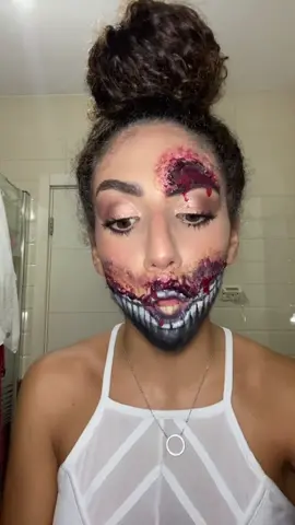 ככה באווירת האלווין🎃, ||אזהרת ״דם״|| פעם ראשונה שאני מנסה דבר כזה💀 השתמשתי במוצאים של איל מקיאג׳ #fyp #foryou #haloween #makeup #makeupchallenge