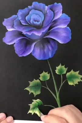 How to paint a ROSE, step by step. BLUE flower painting tutotial #tiktok #LearnOnTikTok #draw #education #tips #tricks