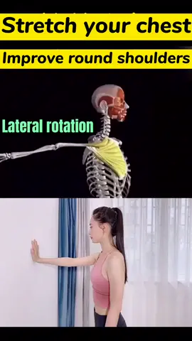 How to improve round shoulder👉🏻#yoga #yogapractice #yogapose #yogagirl #exercise #workout #fyp