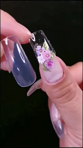 How to Do Dry Flower Nail Extension Using Clear Polygel #dryflower #flowernails #polygel #clearpolygel #polygelnail #nails #nailartistkim #nailsart