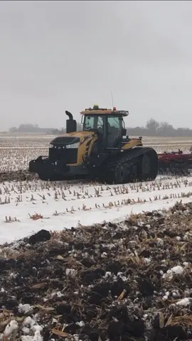 Challenger MT865E in the snow #fypシ #fyp #foryou #foryourpage #cat #catpower #challenger #mt8 #zieglerag #agriculture #snow