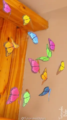 Mariposas que cuelgan del techo 🦋 Canal de YouTube: Tutoriales Belen #mariposa #habitacion #mariposas #cuarto #decorar #decoracion #techo #colgantes