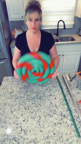 Christmas lollipop made out of pool noodles. Saw this on YouTube. #dollartree #christmas #craft #fyp #christmascrafts  🍭🍭🍭🍭🍭🍭🍭