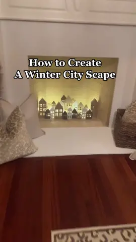 How to create a beautiful winter city scape❄️ #targetfinds #targetdollarspot #christmasdecor #christmastiktok #targetchristmas #fireplacedecor