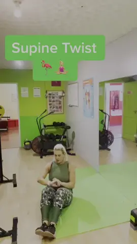 Supine yoga twist great for lower back #yoga #stretch #Fitness #lockdown2020 #lockdown2