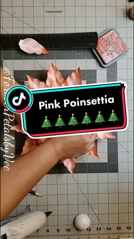 Pink Poinsettia with Red Edges 🎄🎅🏼🤶🏼 #paperflowers #foreverpetalsbyvee #BeKind #christmastiktok #christmasdiy #paperflowertiktok