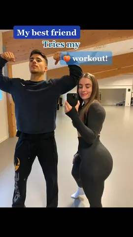 My best friend tries my booty workout! 💪🏻😂 @zakariaselzein #gym #Fitness #fyp #foryou #fit #workout #motivation