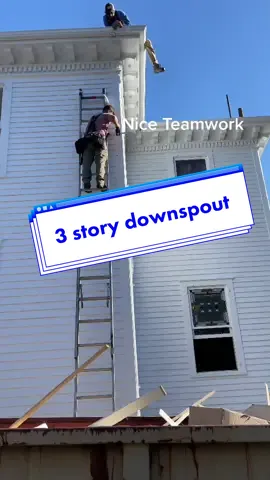 downspout installation as a team! #gutter #downspout #handtools #ladder @oldhouseadam