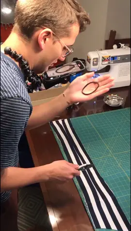 @djlemay2 attempts a scrunchie!!😂  @djlebae2 #sewing #scrunchies #sew #LearnOnTikTok #firsttry #upcycled