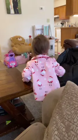 In her Santa jammies and all 🎅 #toddlers #toddlersoftiktok #toddlertok #teenmom #fyp
