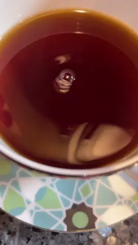 #coffee in a teacup @dunkin #visualasmr #asmr #slurp #creamer