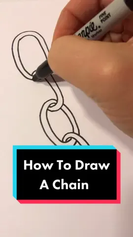 HOW TO DRAW A CHAIN (OR NECKLACE) #howtodraw #chain or #necklace #artteacher  #asmr #sharpie #relaxing #satisfying #draw #art #practice #nomusic