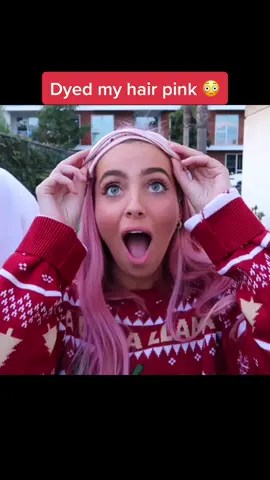 I dyed my hair pink..😳 watch the full video on our YouTube❤️