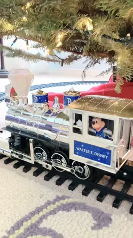 We set up our Disneyland 60th train  🚂 💕 #christmas #disney #christmastiktok #disneyhouse