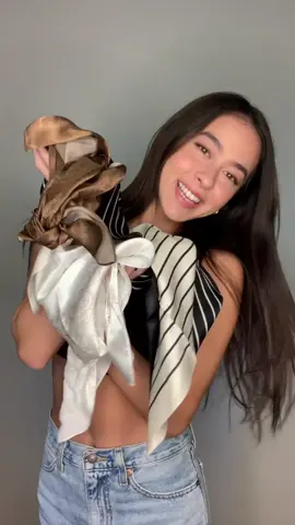 easy ways to style your silk scarves 😇 ! scarves are from mannermarket.com #fyp #styling #fashion