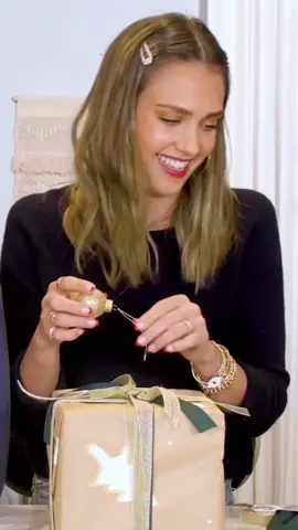 My girls & I are taking our gift wrapping game up a notch with some holiday custom wrapping inspo - full vid at link in profile. #holidaygift #DIY