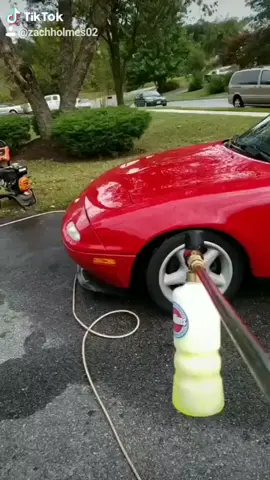 Throwback to @zachholmes02 trying out the foam cannon on his Miata! #fyp #Bye2020 #satisfying #detailing