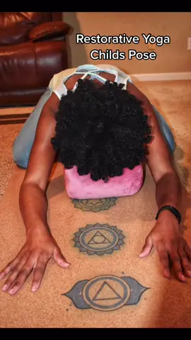 Sleep Well... #restorativeyoga #childspose #fyp #fypage #blacklivesmatter #blackyogateacher #discoverunder10k #yoga #fitgirl #Fitness #naturalhair
