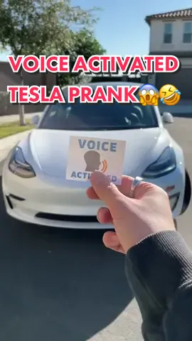 VOICE ACTIVATED TESLA PRANK😱🤫 @eddiepreciado // #tesla #prank #foryou