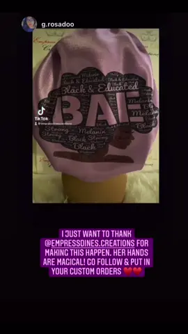 #customerreview #supportmomtrepreneur #supportsmallbusiness #supportblackownedbusinesses #customizedbonnets #customizedhairbonnet #bonnetsanddurags